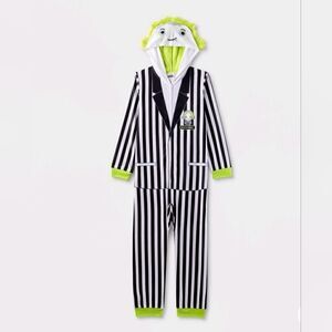Beetlejuice One Piece Pajamas Union Suit Boy Kids Girl Halloween Costume Movie